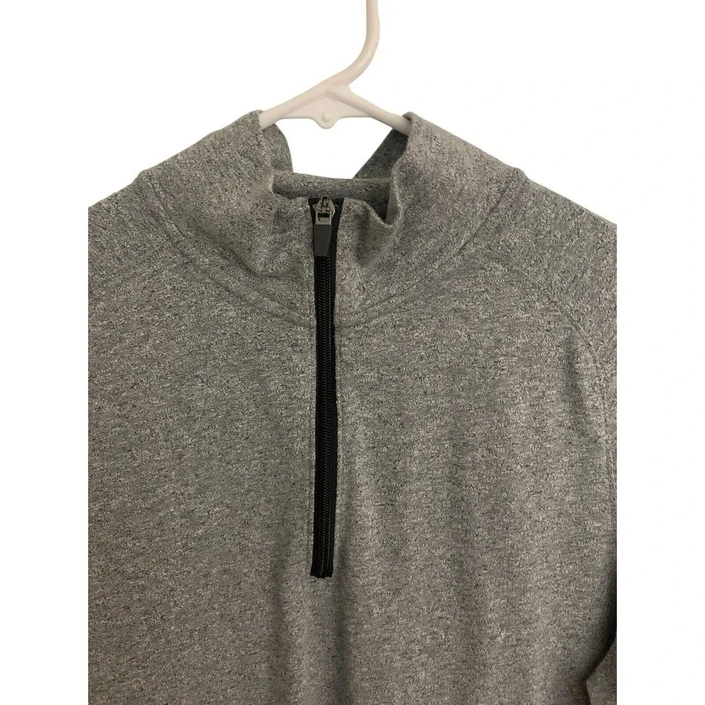 Banana Republic 1/4 Zip Long Sleeve Pullover Men's Size Medium Gray Quick Dry